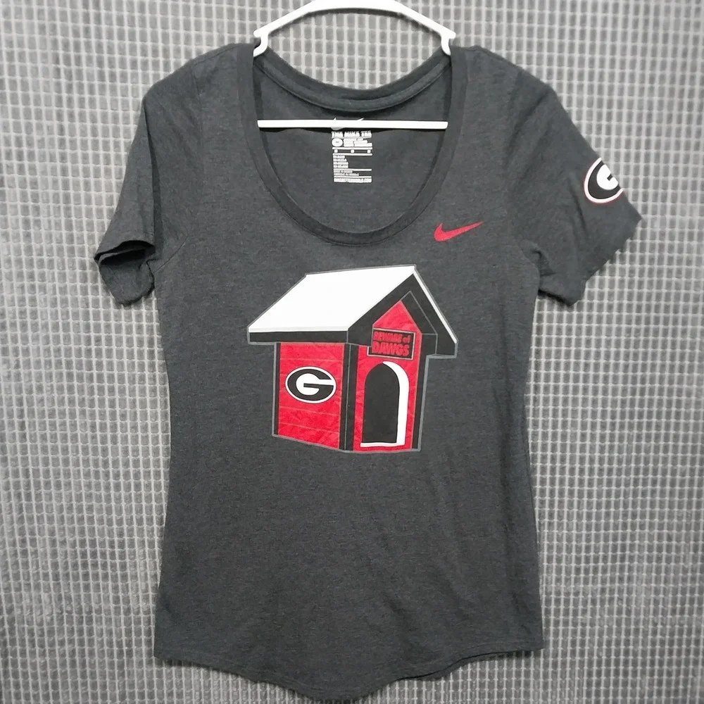 Nike Georgia Bulldogs T-Shirt Womens Graphic Tri-Blend Medium Charcoal Grey